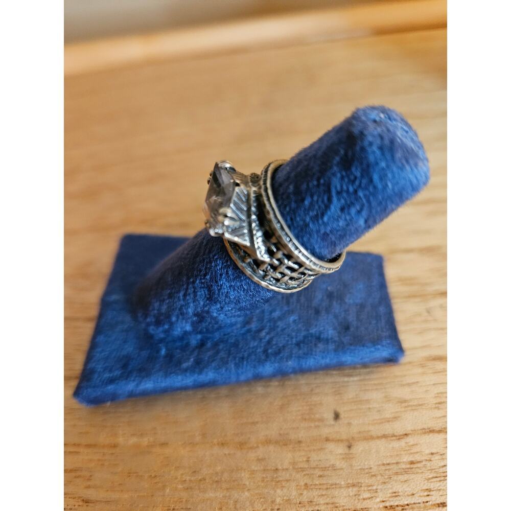 Silpada Art Deco Marquise Cut Cubic Zirconia Ring Size 6.5 - Picture 4 of 5